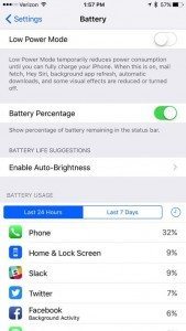 iOS 9 Battery